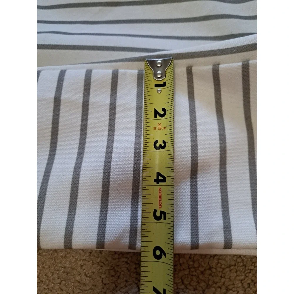 Cozy Earth Reusable Bamboo Canvas Blanket Tote Storage Bag White Gray Striped